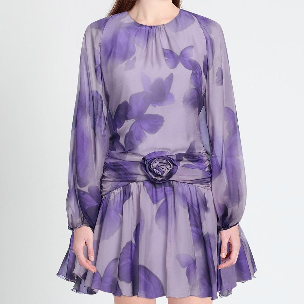 Blumarine purple butterfly dress